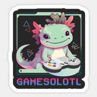 Gamesolotl Cute Axolotl Sticker